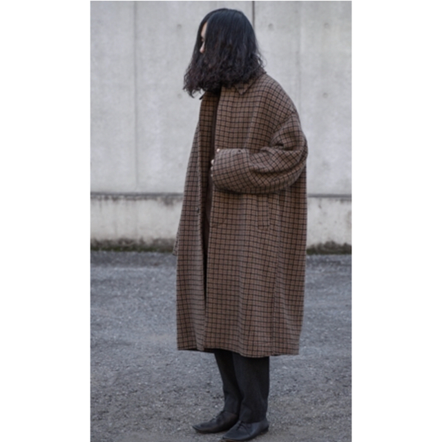 yoke DOUBLE JQUARD KNIT BAL COLLAR COAT