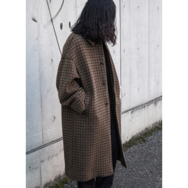 YOKE  DOUBLE JQUARD KNIT BAL COLLAR COAT