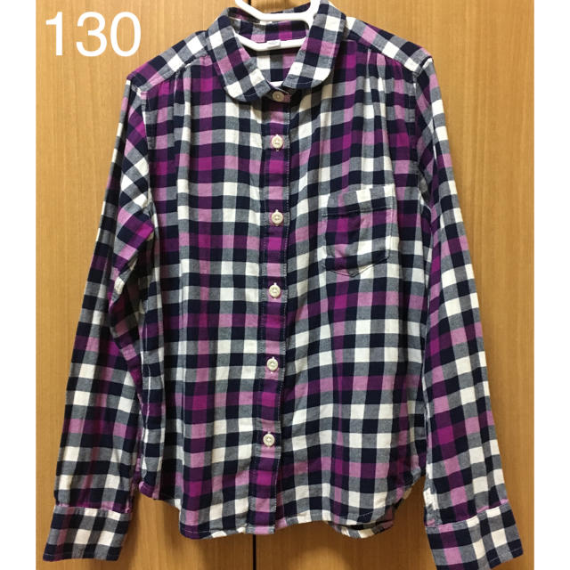 UNIQLO(ユニクロ)のチェックシャツ 130 ユニクロ キッズ/ベビー/マタニティのキッズ服女の子用(90cm~)(ブラウス)の商品写真