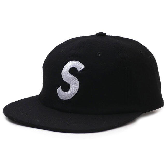 Supreme -Wool S Logo 6 Panel ブラックキャップ