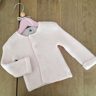 プチバトー(PETIT BATEAU)のused＊プチバトー ピンク カーディガン(カーディガン/ボレロ)