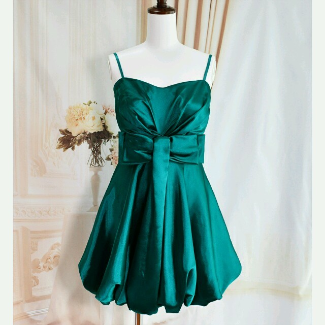 新品♥ネイビー バルーン リボン ワンピ レディースのフォーマル/ドレス(ミニドレス)の商品写真