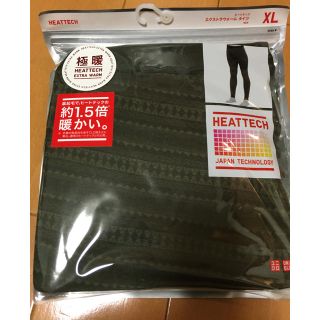 ユニクロ(UNIQLO)の新品　極暖ヒートテックタイツ　ダークグリーンストライプXL(その他)