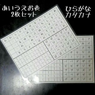 あいうえお表　2枚セット　ハンドメイド(知育玩具)