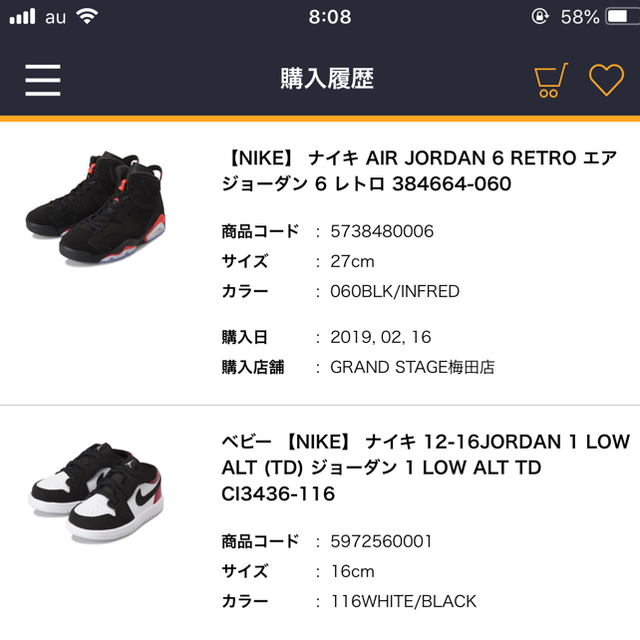NIKE(ナイキ)の国内正規 air jordan 6 infrared 27cm 2019年製 メンズの靴/シューズ(スニーカー)の商品写真