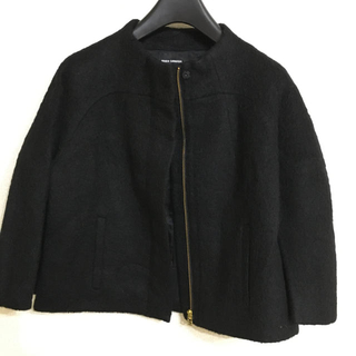 ジュンコシマダ ✿ 刺繍 ノーカラー ジャケット ブルゾン L ジップアップ