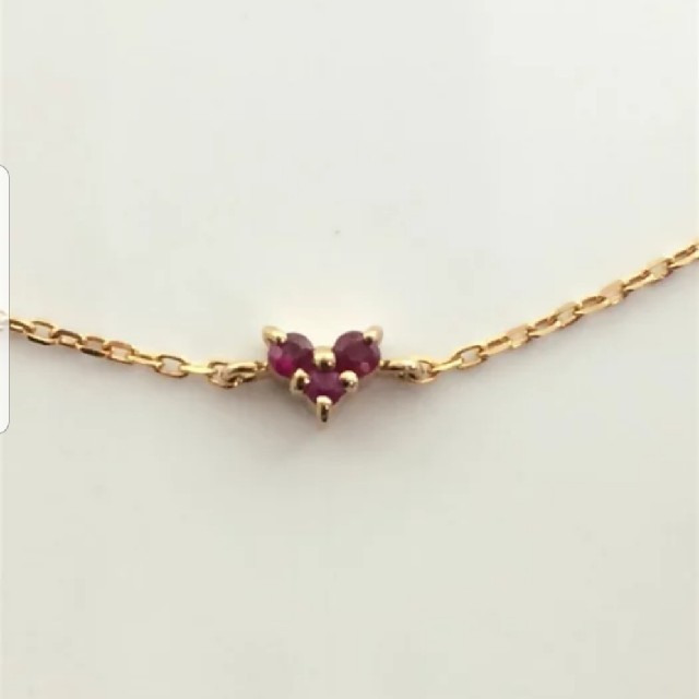 ete(エテ)のete　18k　ルビー　ハート　ブレスレット レディースのアクセサリー(ブレスレット/バングル)の商品写真