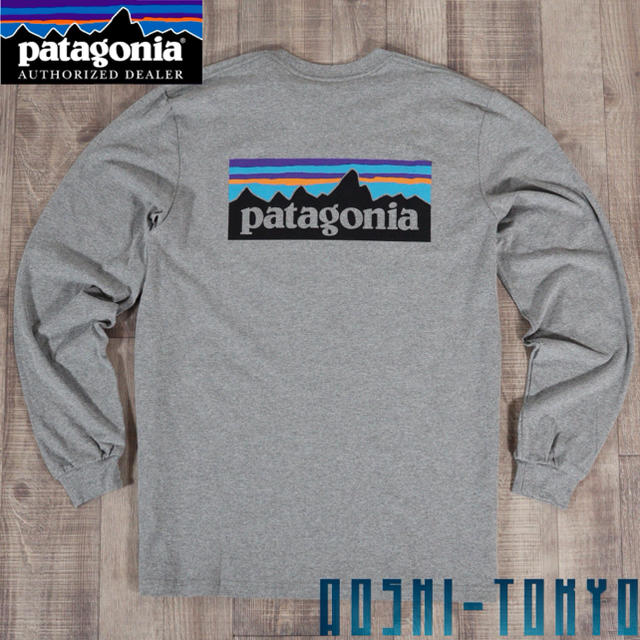 patagonia(パタゴニア)の◆PATAGONIA P-6 ロゴ ロングTシャツ / グレー Sサイズ メンズのトップス(Tシャツ/カットソー(七分/長袖))の商品写真