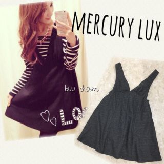 マーキュリーデュオ(MERCURYDUO)のMERCURY LUX♡単色ツイードジャンパースカート(ミニワンピース)