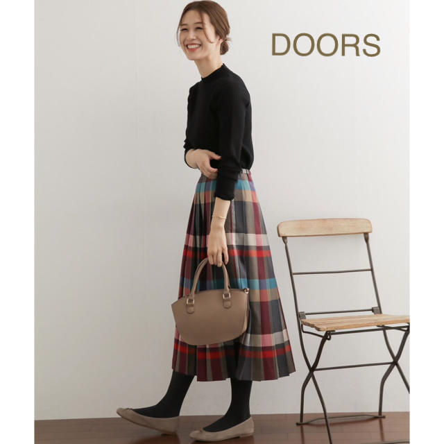 ショッピング店舗 新品????今季 DOORS カラーチェックプリーツスカート