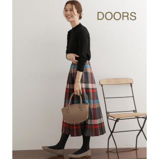 アーバンリサーチドアーズ(URBAN RESEARCH DOORS)の新品🍀今季 DOORS カラーチェックプリーツスカート(ロングスカート)