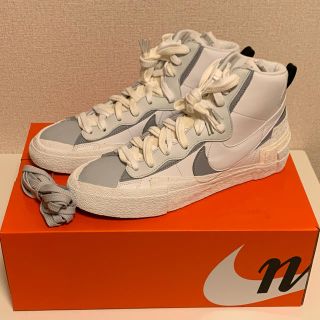 サカイ(sacai)のNIKE sacai BLAZER MID ホワイト　グレー　29cm(スニーカー)