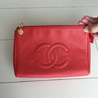 シャネル(CHANEL)のCHANEL キャビアスキンポーチ(ポーチ)