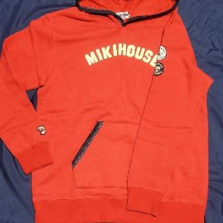 ミキハウス(mikihouse)のMIKIHOUSE　裏起毛パーカー　赤(パーカー)