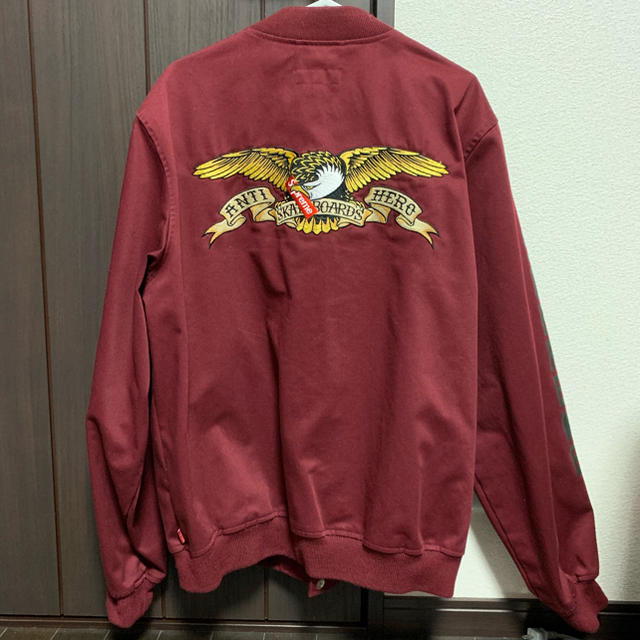 supreme anti hero bomber jacket burgundy