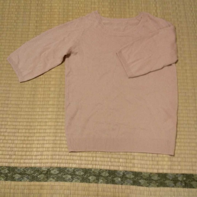 RyuRyu(リュリュ)のベージュ ニット七分袖 レディースのトップス(ニット/セーター)の商品写真