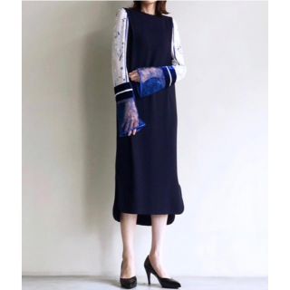 マメ(mame)のmame kurogouchi Silk Lame Print Dress(ロングワンピース/マキシワンピース)