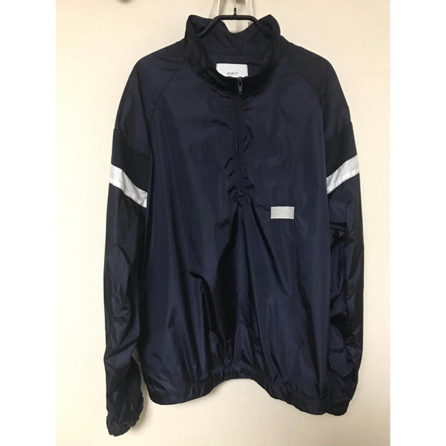 BLACKサイズstein SHIFTED HALF ZIP TOP ナイロンジャケット