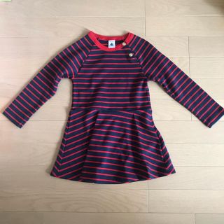 プチバトー(PETIT BATEAU)のプチバトー ボーダーワンピース 4A(ワンピース)