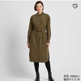 ユニクロ(UNIQLO)のコーデュロイシャツワンピース★(ひざ丈ワンピース)