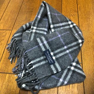 バーバリー(BURBERRY)の本日限定お値下（╹◡╹）カシミアマフラー⭐️グレー×パープル(マフラー/ショール)