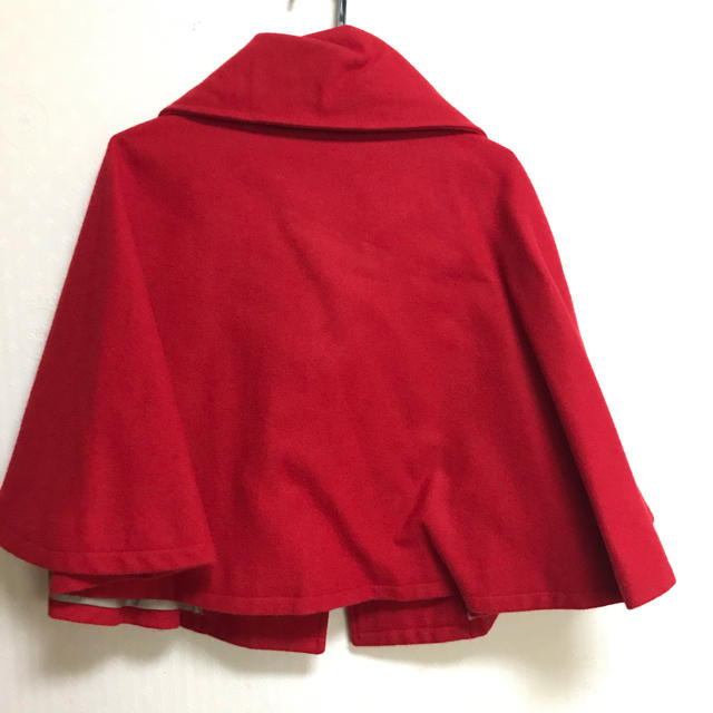 赤ぽんちょ風コート レディースのジャケット/アウター(ポンチョ)の商品写真