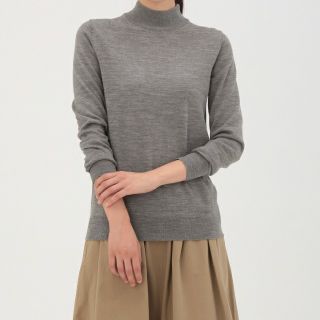 ムジルシリョウヒン(MUJI (無印良品))の■新品■無印良品首のチクチクをおさえた天竺 洗えるハイネックセーター／グレーXL(ニット/セーター)