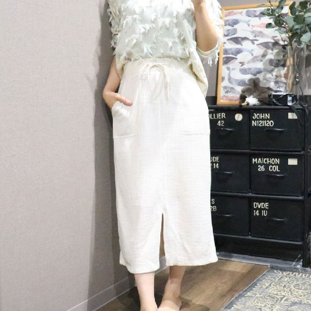 GU(ジーユー)のワッフルタイトスカート レディースのスカート(ひざ丈スカート)の商品写真