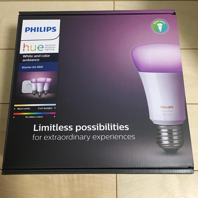 PHILIPS(フィリップス)の【MOMO様専用】Philips フィリップス　Hue スターターセット カラー インテリア/住まい/日用品のライト/照明/LED(蛍光灯/電球)の商品写真