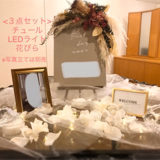 ウェルカムスペース　チュール　LEDライト　フラワーシャワー　セット(ウェルカムボード)