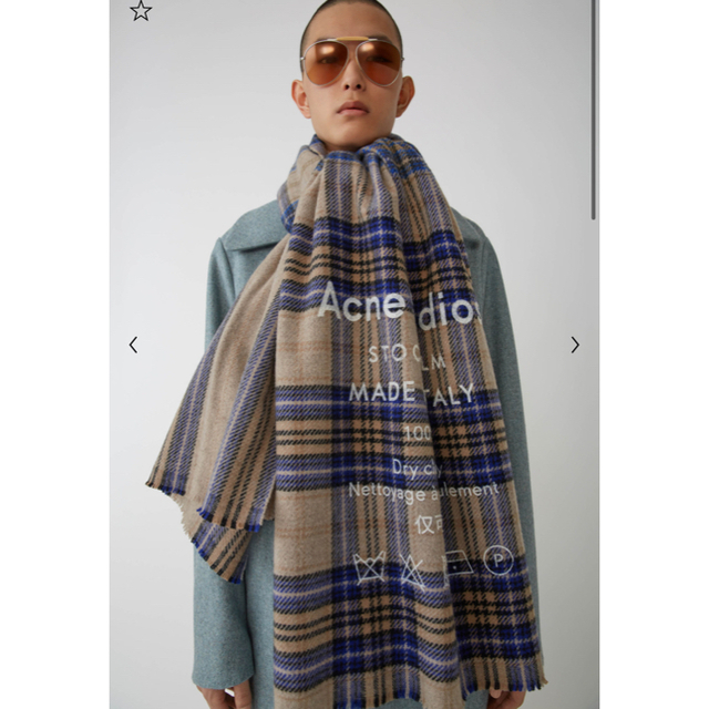 acne studios ロゴチェックスカーフ マフラー | フリマアプリ ラクマ