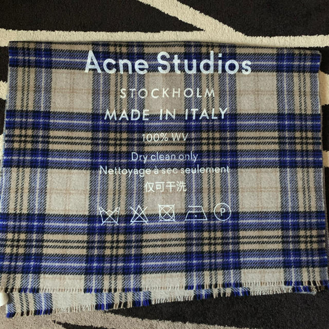 acne studios ロゴチェックスカーフ マフラーレディース