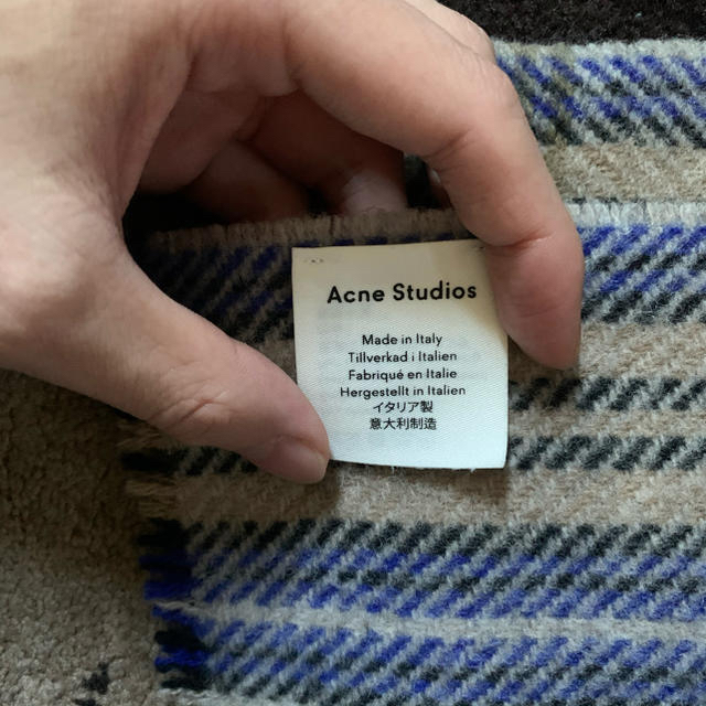 acne studios ロゴチェックスカーフ マフラーレディース