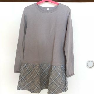 ムジルシリョウヒン(MUJI (無印良品))の無印良品 チュニック 140 グレー(Tシャツ/カットソー)