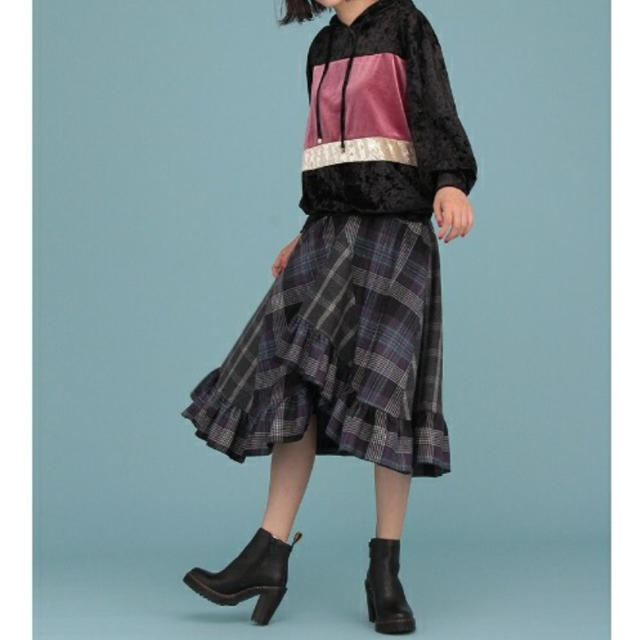 jouetie(ジュエティ)のジュエティ⑅◡̈*アシメフリルミディスカート　パープル レディースのスカート(ロングスカート)の商品写真