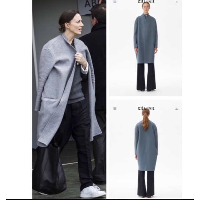 CELINE - Celine エッグクロンビー カシミヤコート グレーの通販 CELINE - Celine エッグクロンビー カシミヤコート グレーの通販