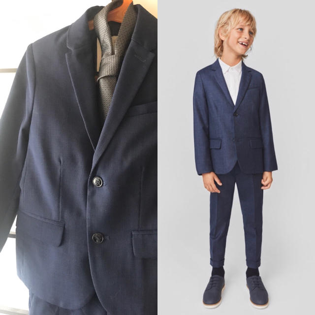 ZARA KIDS(ザラキッズ)のZARA 男の子 スーツ フォーマル ネクタイ付 キッズ/ベビー/マタニティのキッズ服男の子用(90cm~)(ドレス/フォーマル)の商品写真