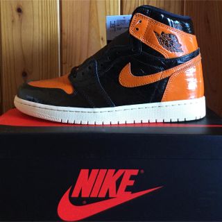 ナイキ(NIKE)のnike jordan 1 black orange 27(スニーカー)