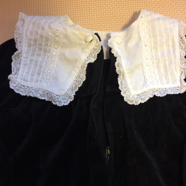 Shirley Temple(シャーリーテンプル)のシャーリーテンプル レトロベロア素材ワンピース80 キッズ/ベビー/マタニティのベビー服(~85cm)(ワンピース)の商品写真