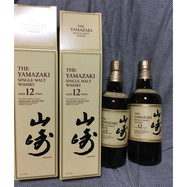 サントリー(サントリー)のサントリー 山崎12年 700ml 2本 箱有りマイレージ付き 食品/飲料/酒の酒(ウイスキー)の商品写真