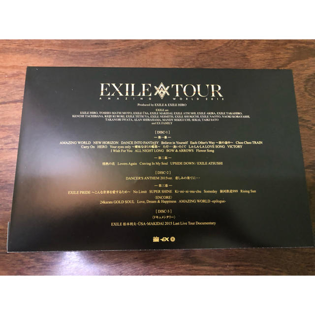 EXILE(エグザイル)のEXILE LIVE TOUR 2015 “AMAZING WORLD”【DVD エンタメ/ホビーのDVD/ブルーレイ(ミュージック)の商品写真
