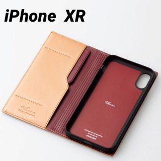 エレコム(ELECOM)のiPhone XR ケース 手帳型 タンベージュ イタリアンソフトレザー カバー(iPhoneケース)