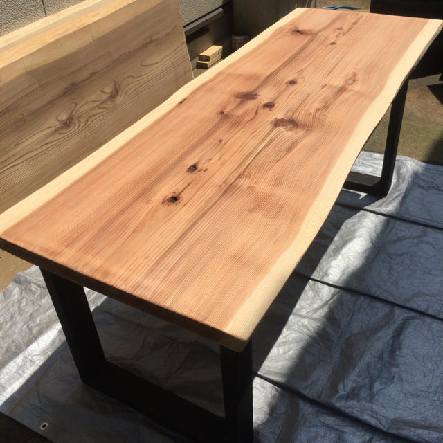値下げ 大特価 銘木 Ｗ185サイズ 天然一枚板ダイニングテーブル 2