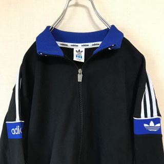 adidas - アディダス ジャージ 黒 × 青 × 白 ファイヤーバード 刺繍の