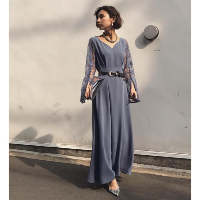 【Ameri VINTAGE】LACE SLEEVE REFINED DRESS