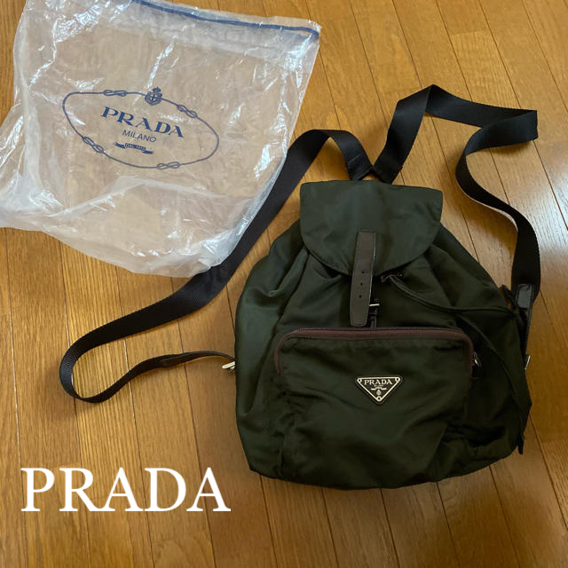 正規品】プラダ リュック イタリア製 カーキ 熱販売 33%割引 www