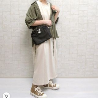 ダブルクローゼット(w closet)のchacoclosetバルーンスリーブポケット 7分袖 スウェットワンピ(ロングワンピース/マキシワンピース)