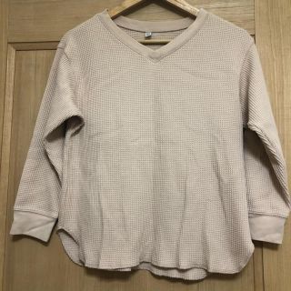 ユニクロ(UNIQLO)のユニクロ ワッフル VネックT 長袖 M(Tシャツ(長袖/七分))