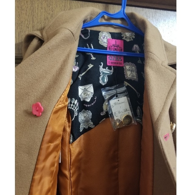 DOLLY GIRL BY ANNA SUI(ドーリーガールバイアナスイ)のドーリーガール　バイ　アナスイ　ウールコート　Ｍサイズ　キャメル レディースのジャケット/アウター(ロングコート)の商品写真