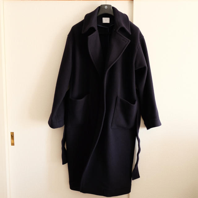 atha double melton maxi coat navy